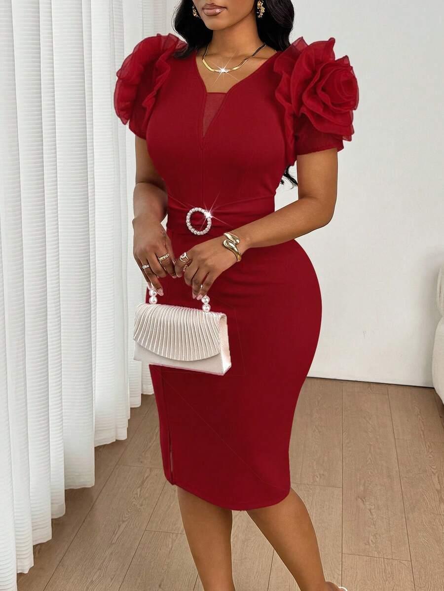CZERWONA SUKIENKA PASEK