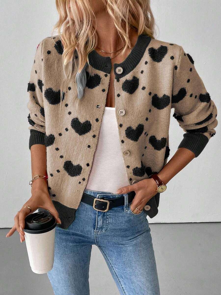 kolorowy sweter guziki 