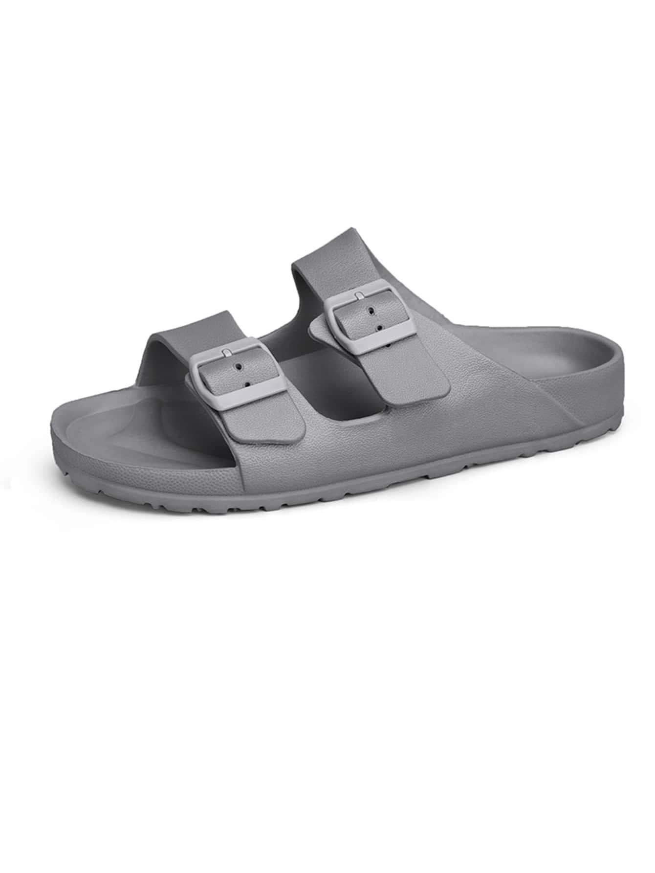 szare klapki casual