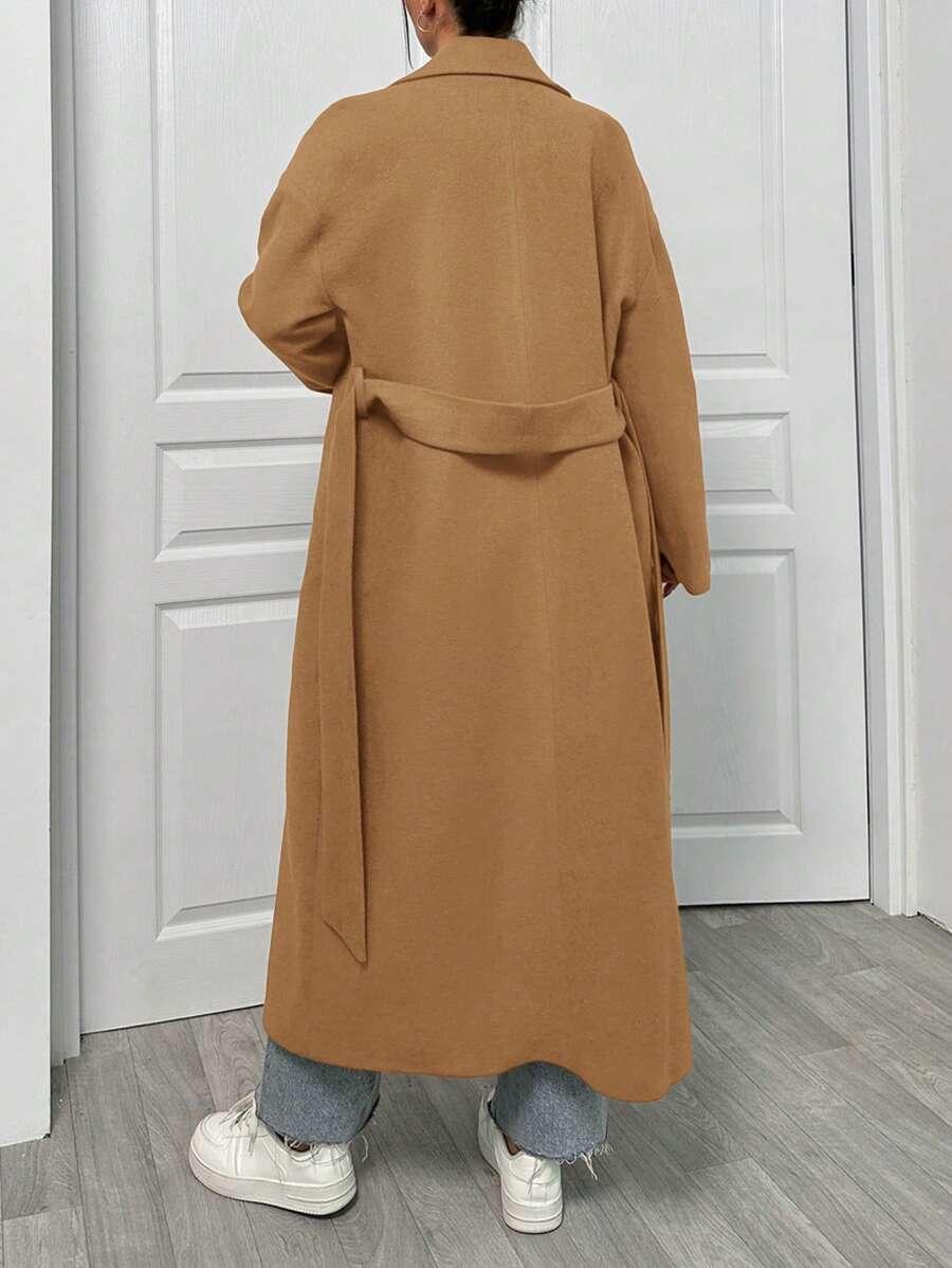 BRĄZOWY KLASYCZNY PŁASZCZ