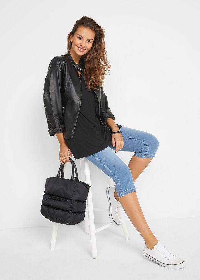 CZARNY TOP V-NECK