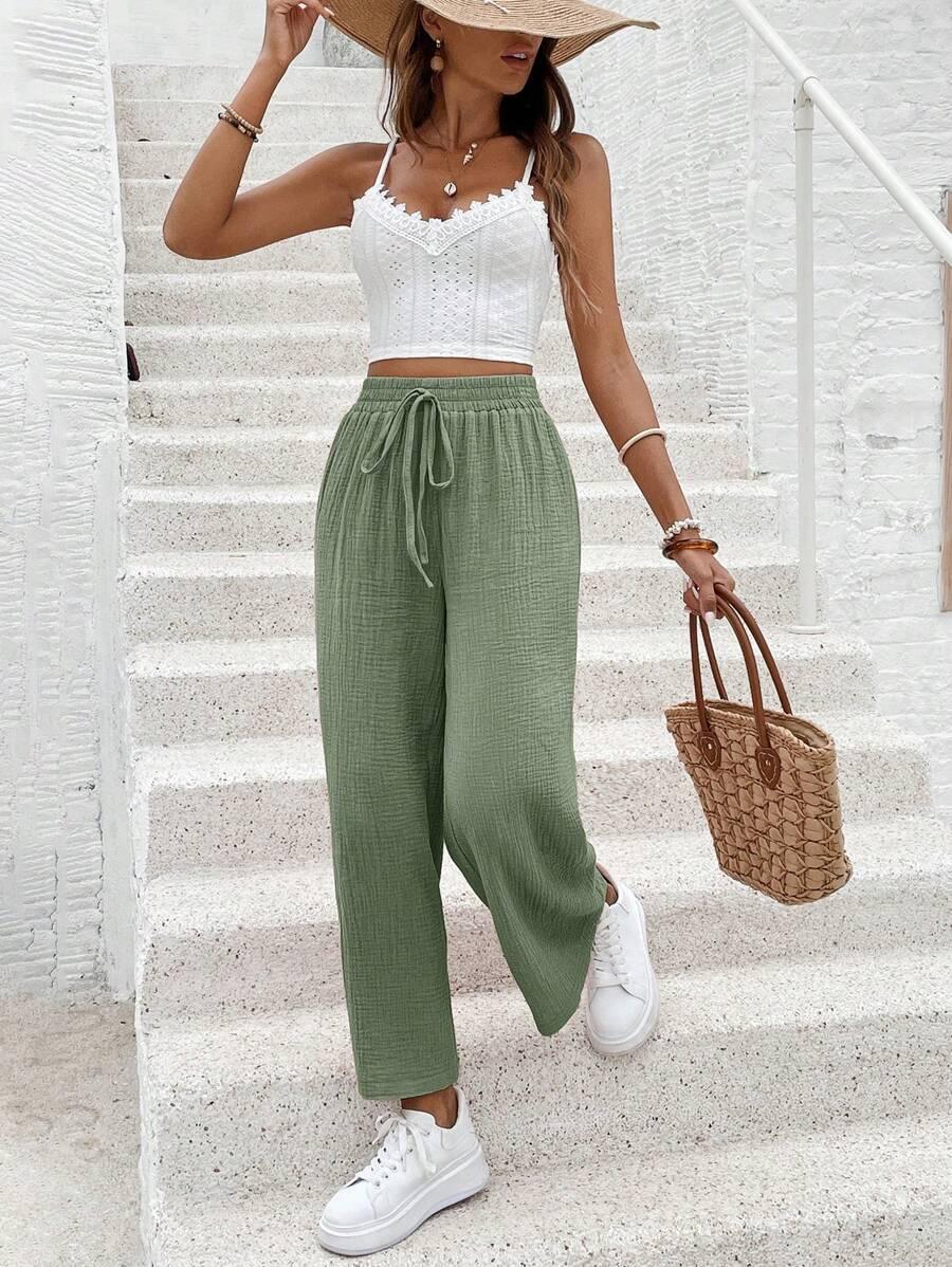 ZIELONE SPODNIE CASUAL