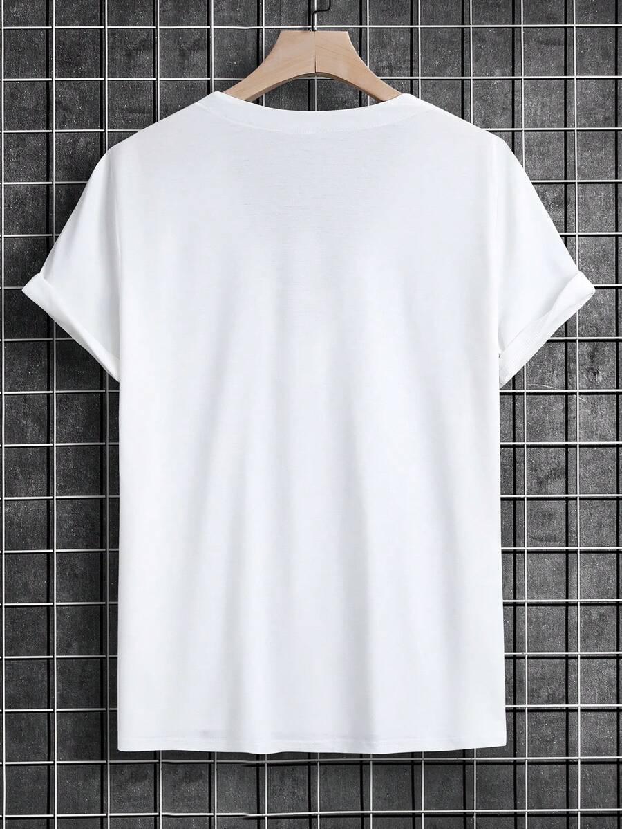 biały t-shirt v-neck