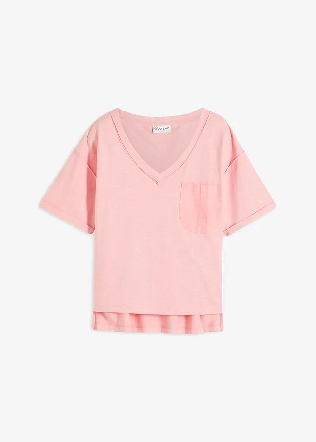 RÓŻOWA BLUZKA V-NECK