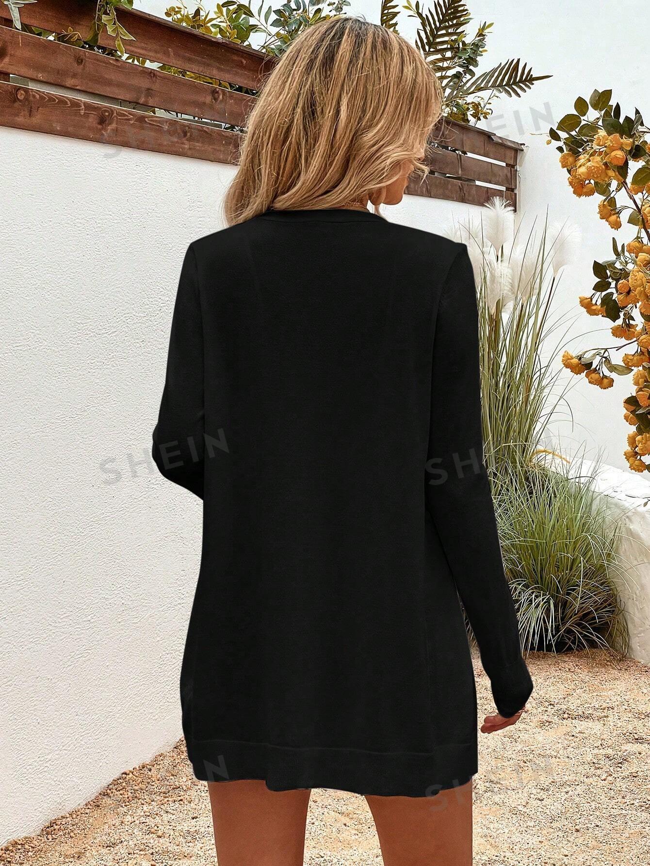 CZARNY SWETER NARZUTKA 