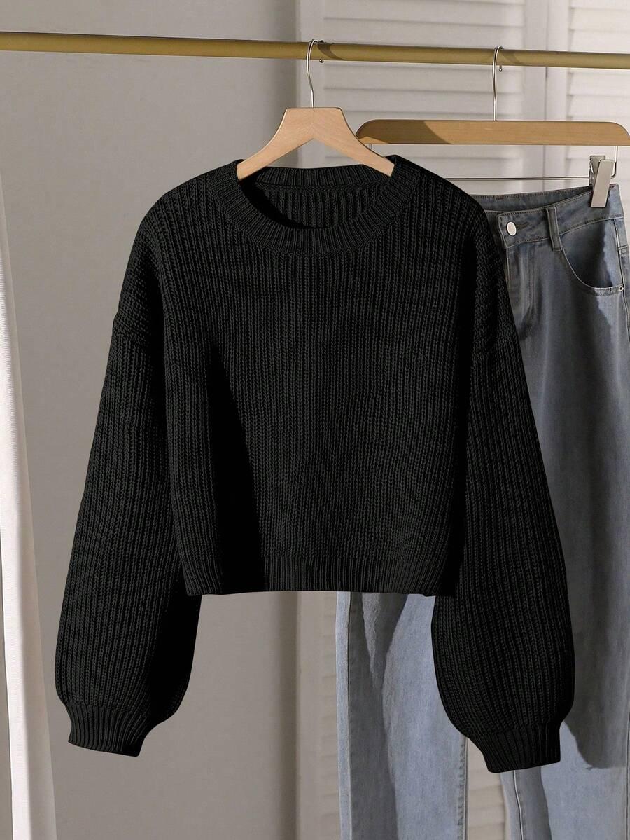 czarny sweter casual