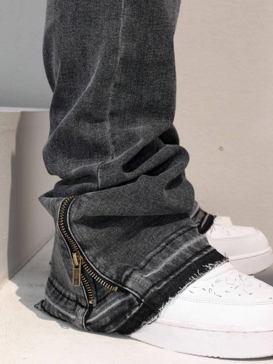 SZARE SPODNIE JEANS KIESZENIE