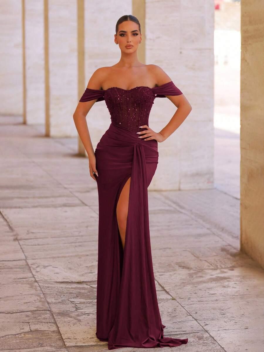 czerwona maxi sukienka