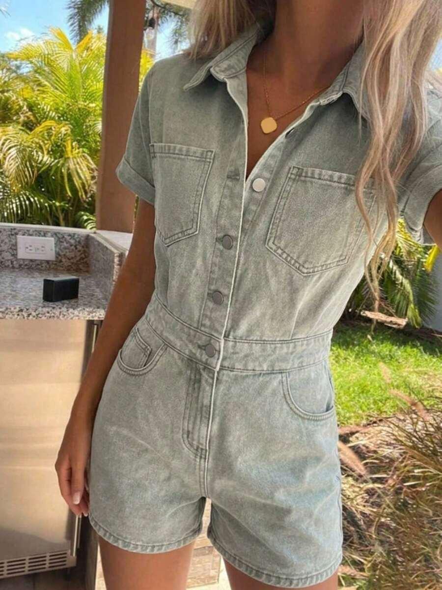zielony kombinezon jeans