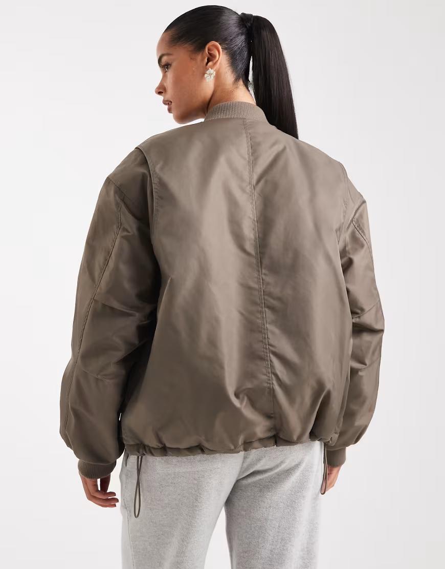 khaki kurtka bomber zamek