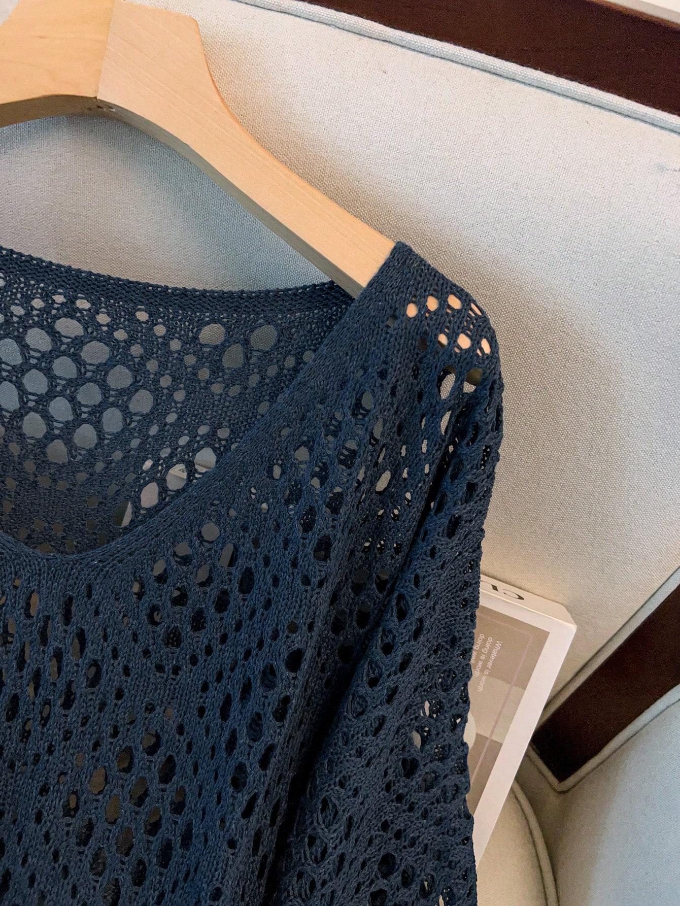 niebieski SWETER v-neck