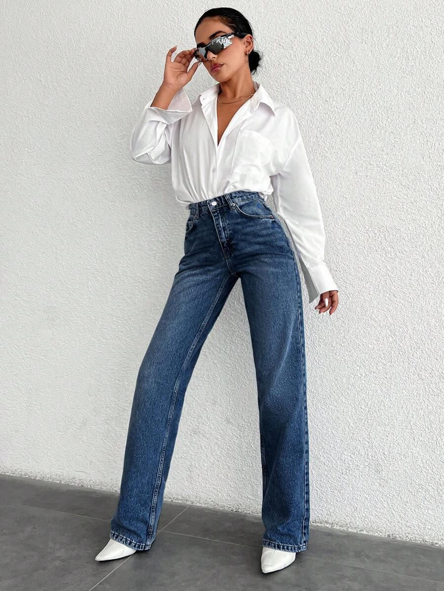 NIEBIESKIE SPODNIE JEANS