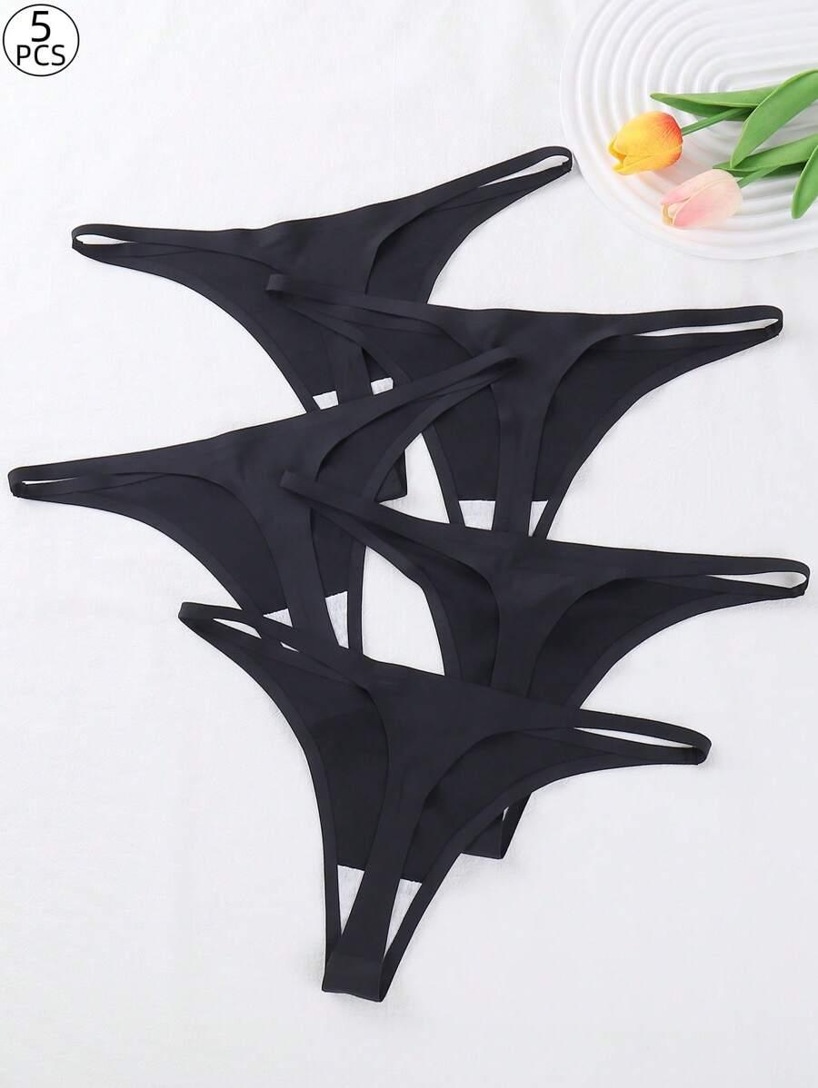 czarne stringi 5-pack