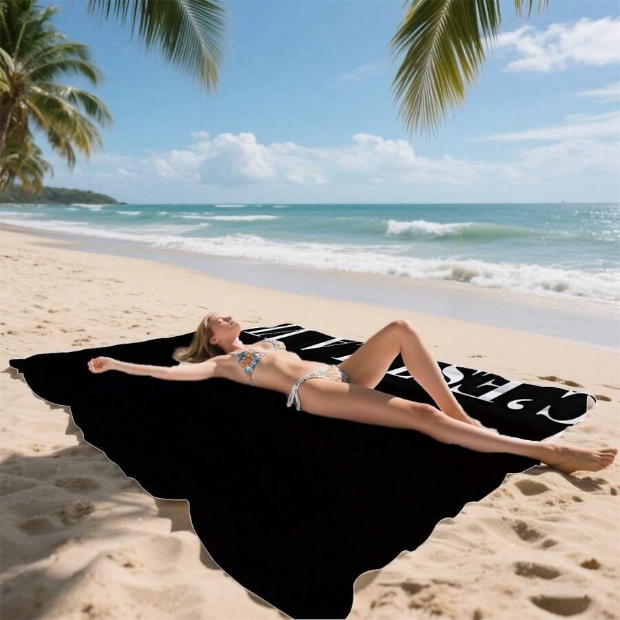 CZARNY RĘCZNIK PLAŻOWY
