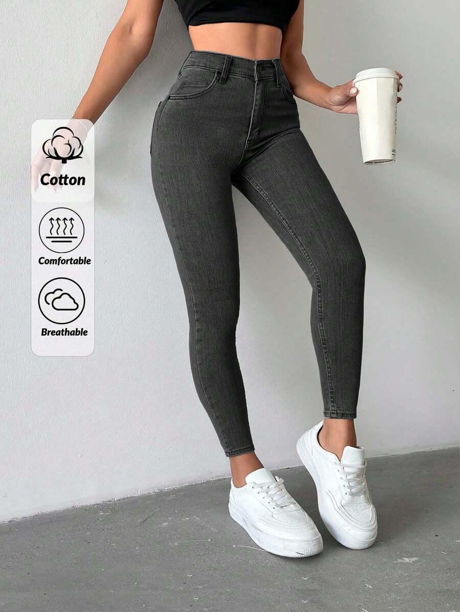 SZARE SPODNIE JEANS RURKI