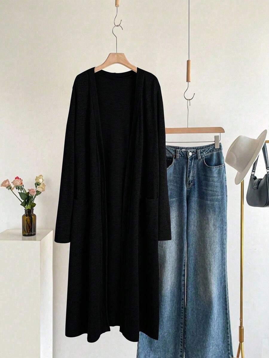 czarny sweter kardigan 