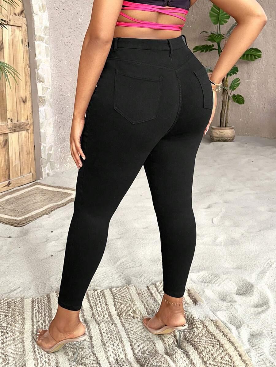 CZARNE SPODNIE JEANS