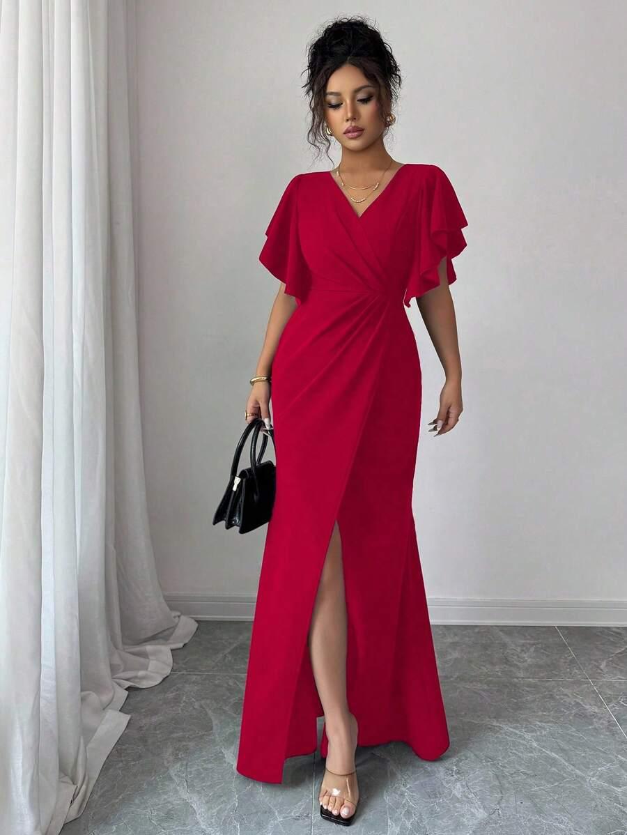 czerwona maxi sukienka