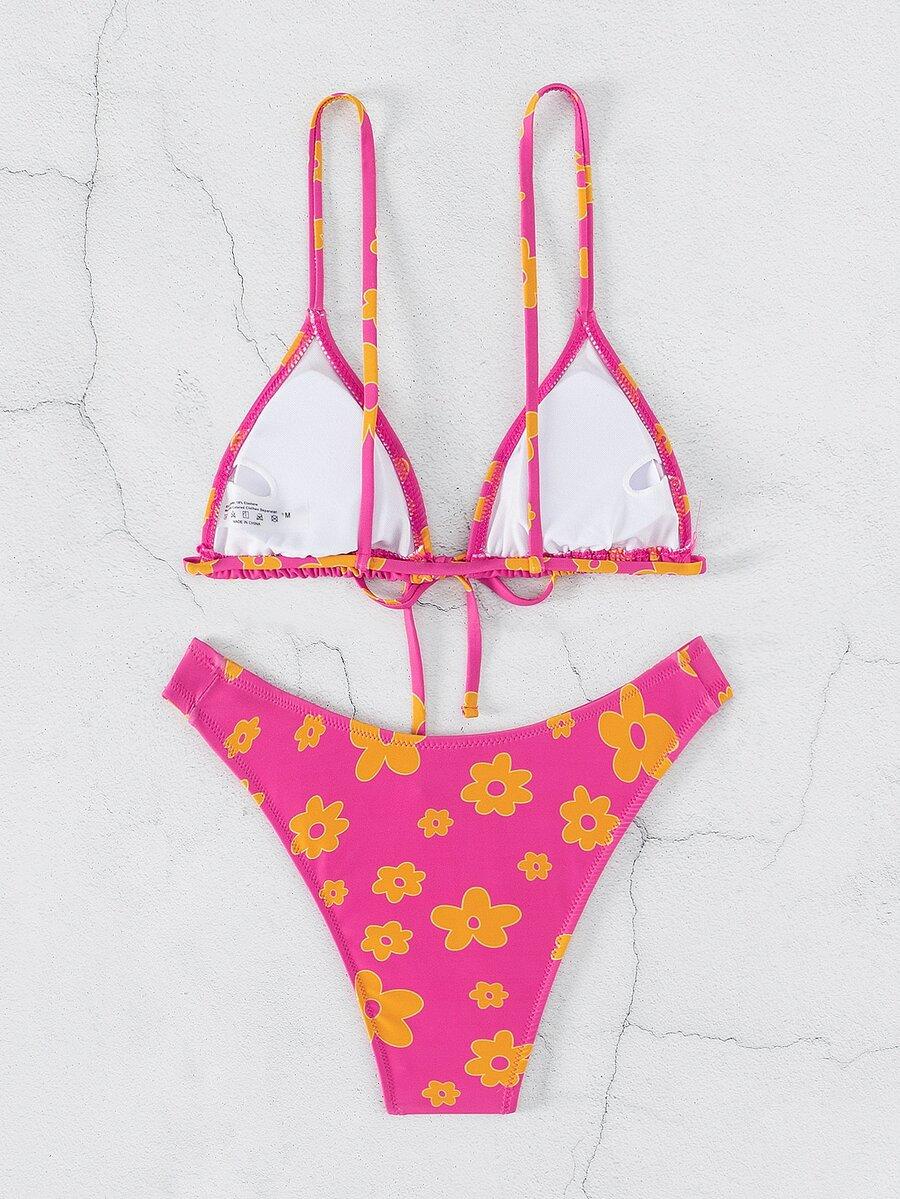 komplet bikini wzór kwiaty