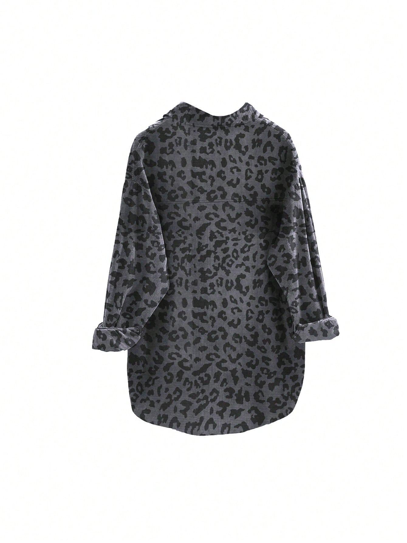 szara koszula animal print