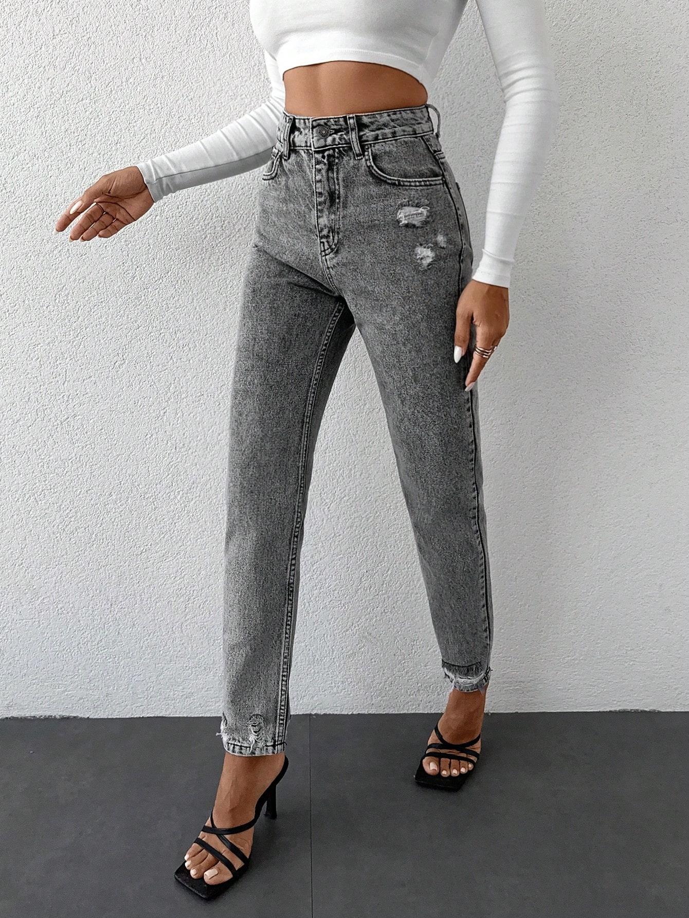 SZARE SPODNIE JEANS 