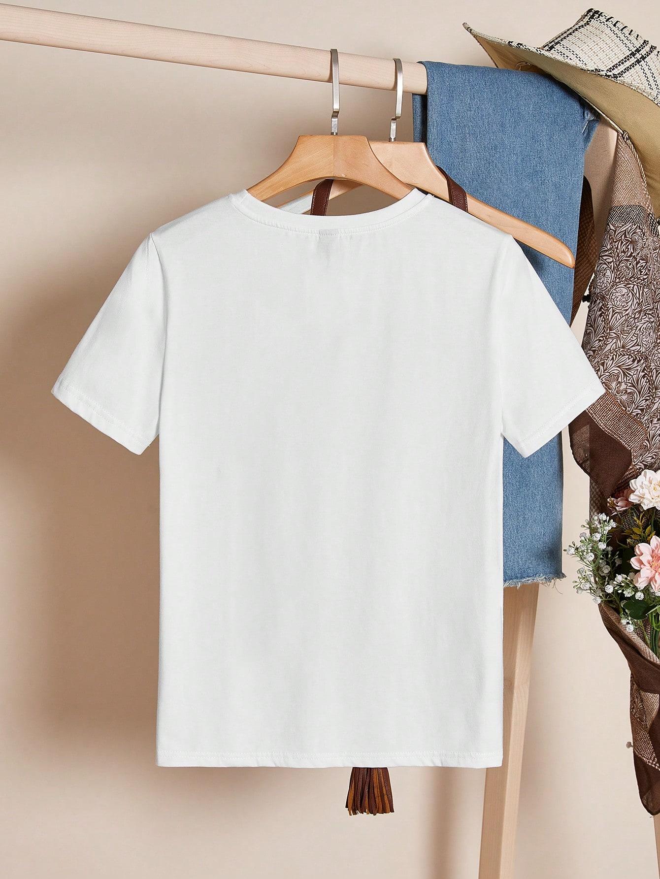 biały t-shirt print