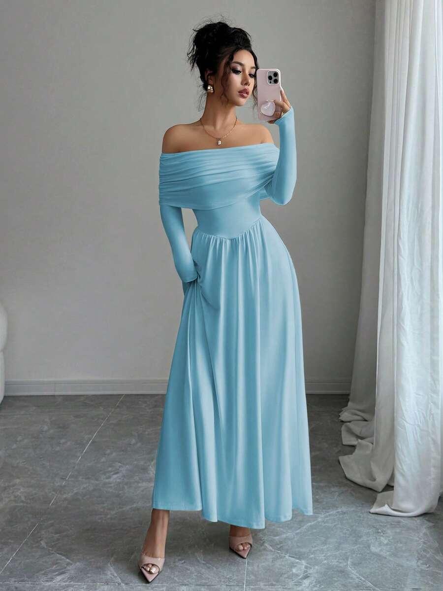 NIEBIESKA MAXI SUKIENKA
