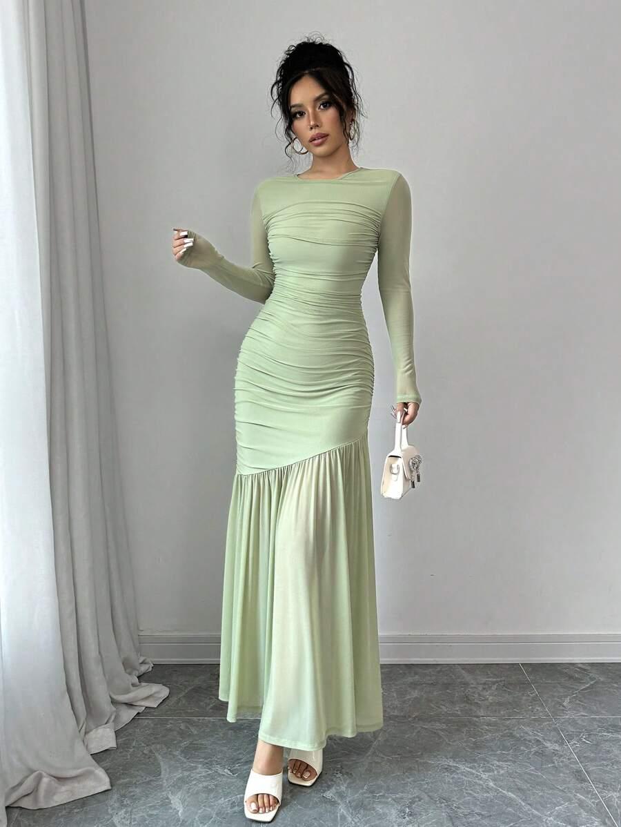 zielona sukienka maxi
