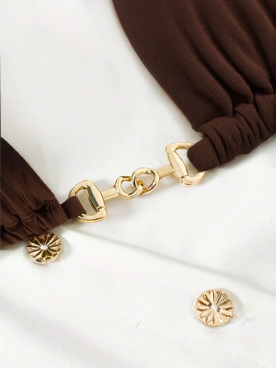 brązowy dwuczęściowy strój kąpielowy