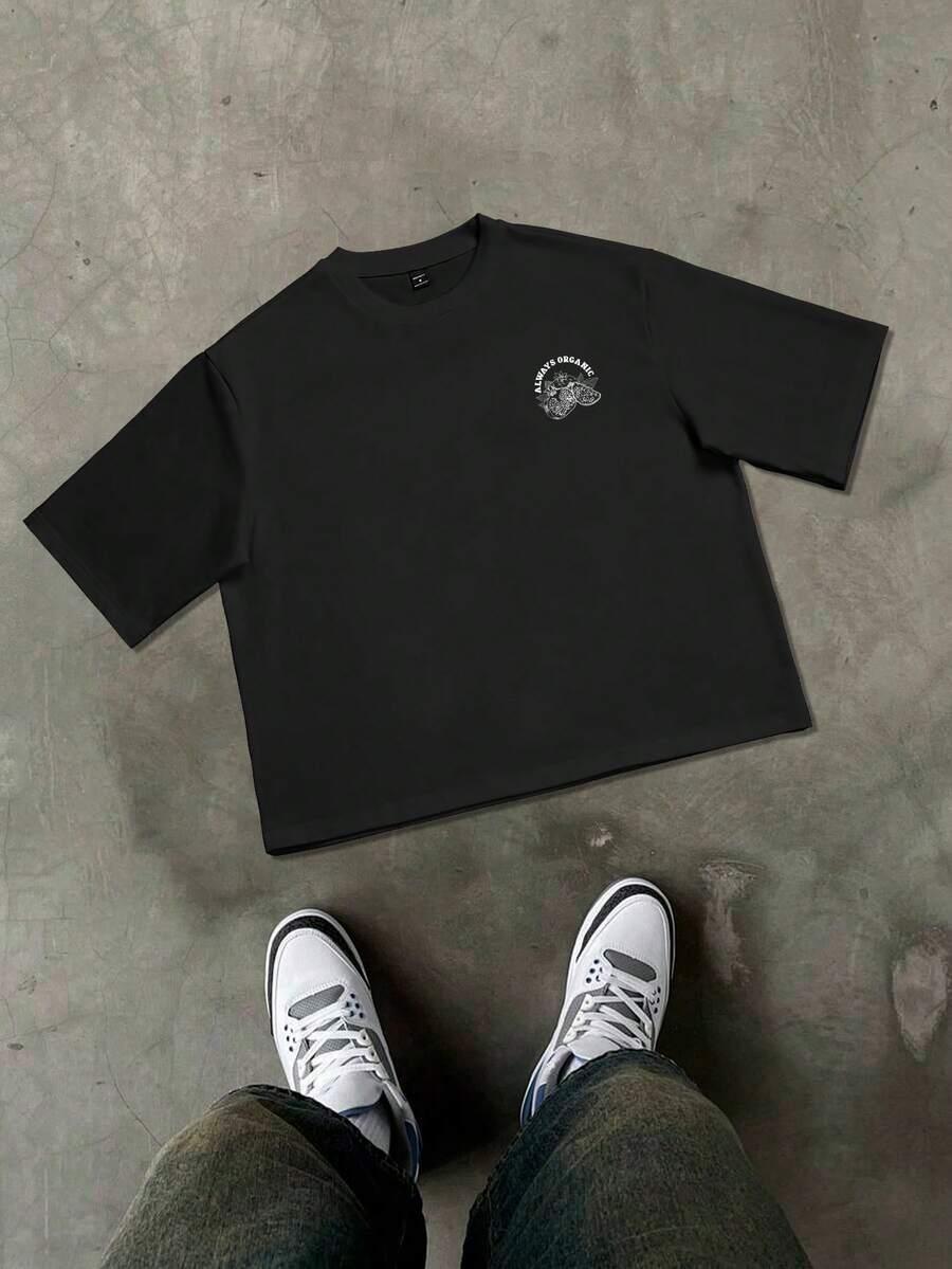 CZARNY T-SHIRT PRINT