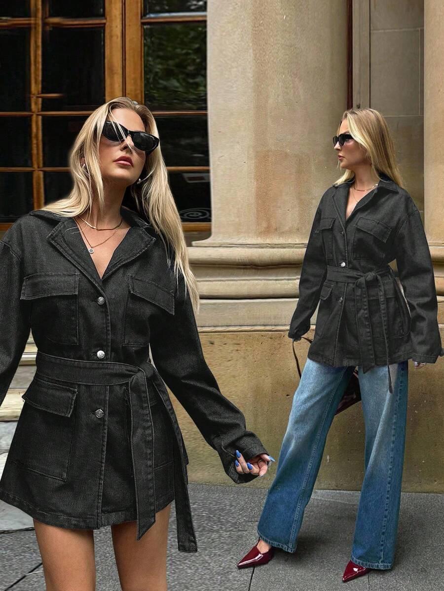 CZARNA KURTKA JEANS