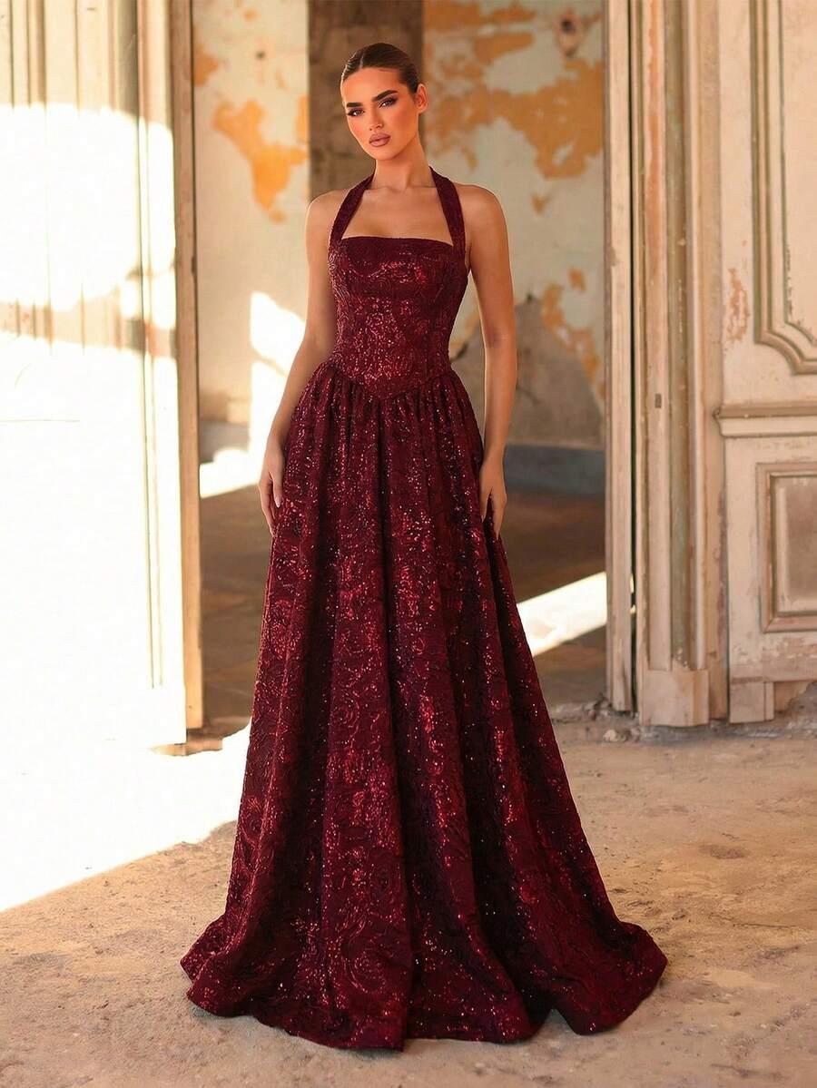 czerwona maxi sukienka