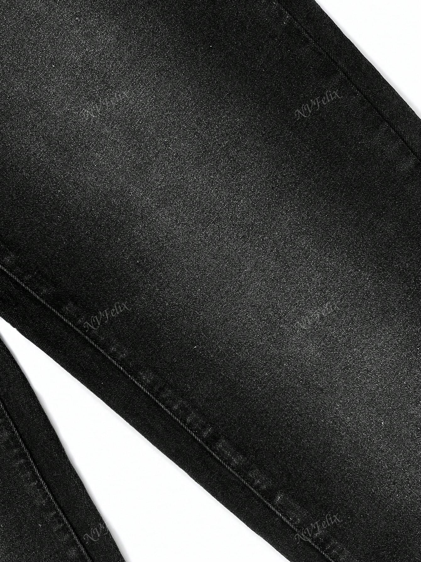 CZARNE SPODNIE JEANS 