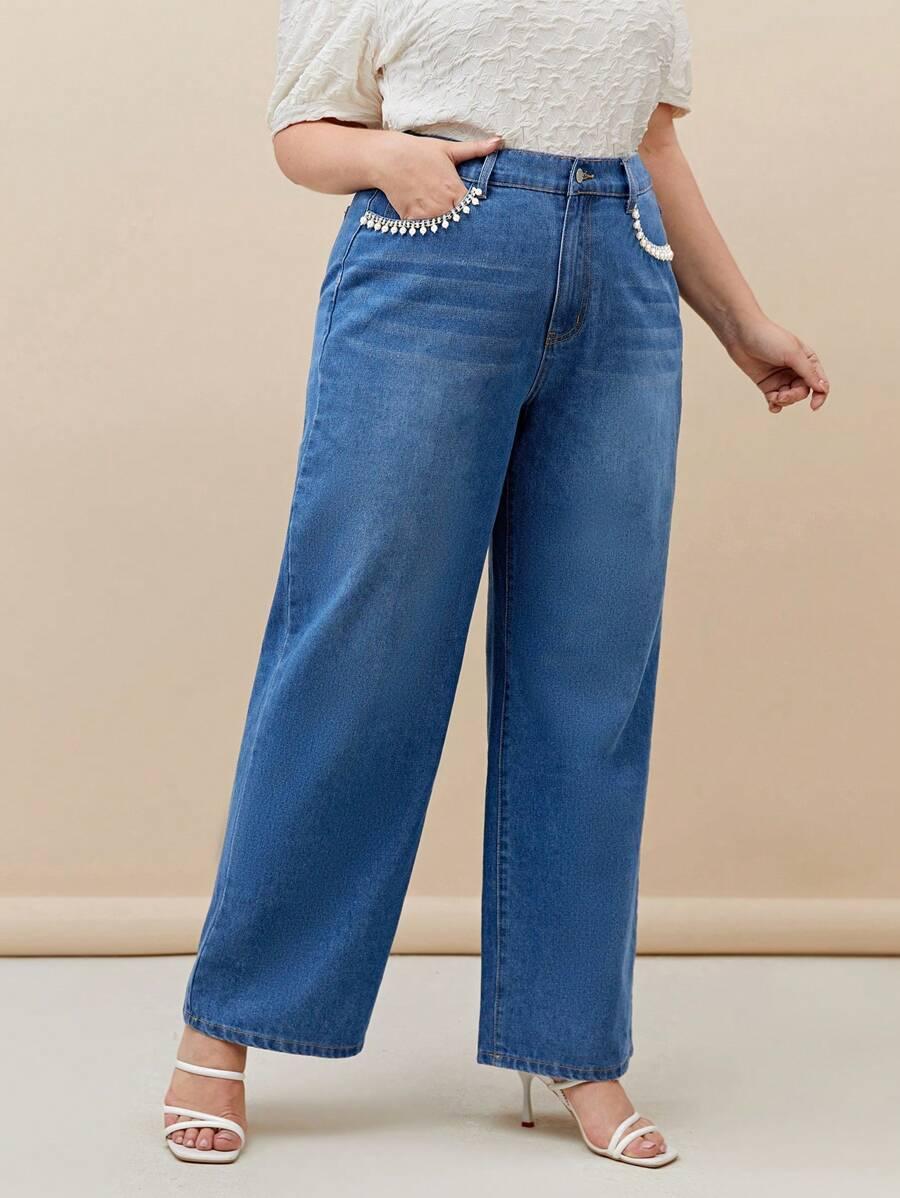 spodnie jeans zdobienie