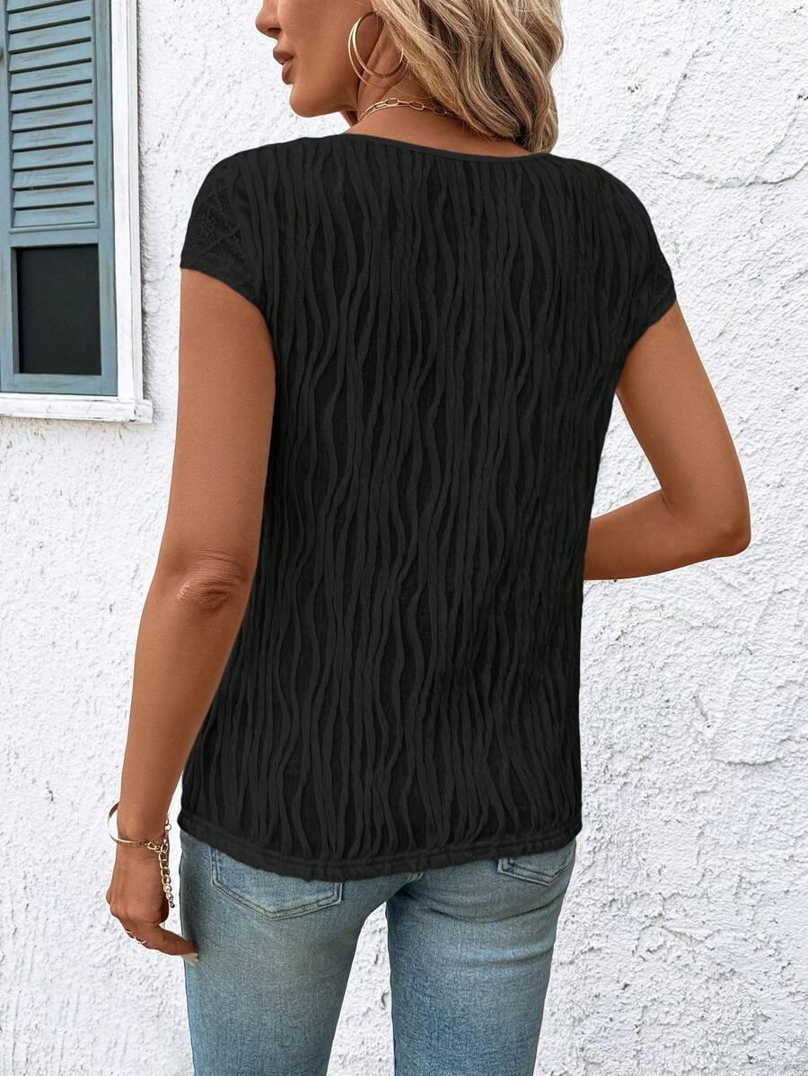czarna bluzka v neck