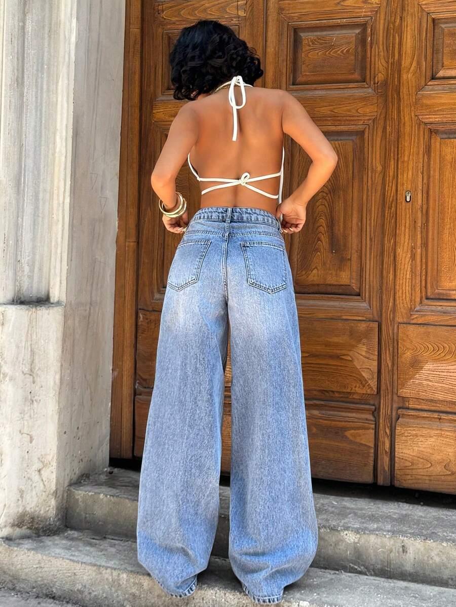 SPODNIE JEANS SZEROKIE NOGAWKI