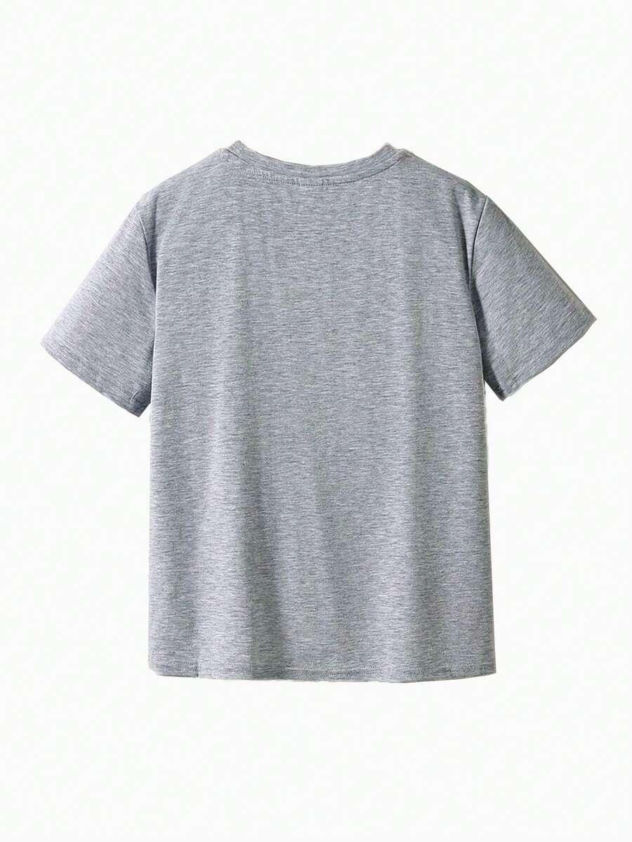 szary t-shirt nadruk