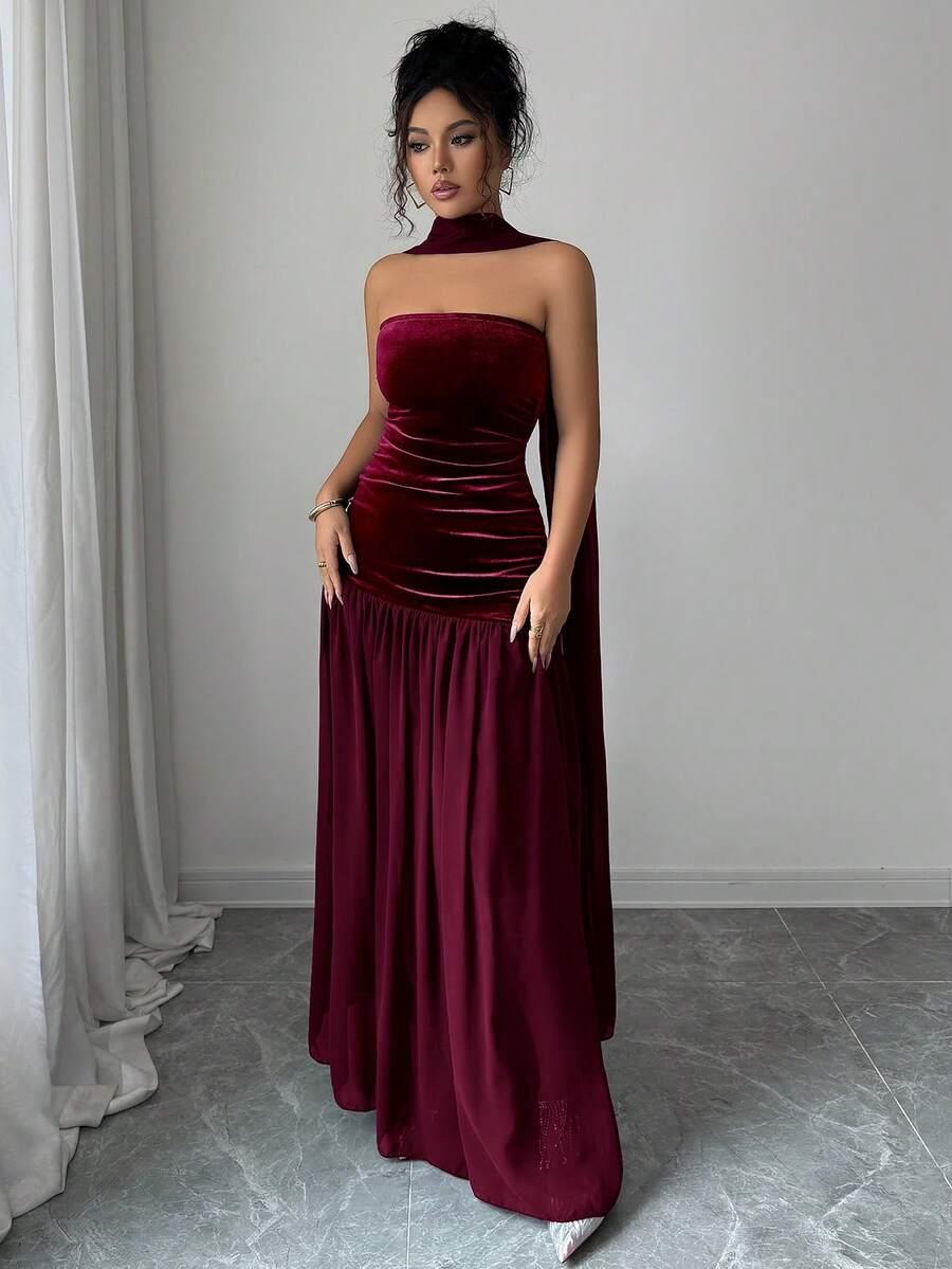 BORDOWA MAXI SUKIENKA