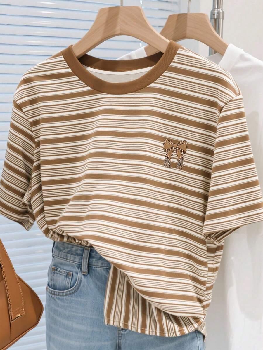 T-SHIRT paski haft