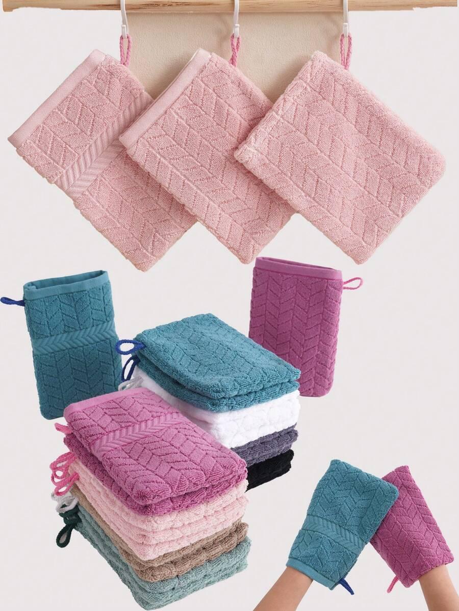 różowe rękawice kąpielowe 3 pack