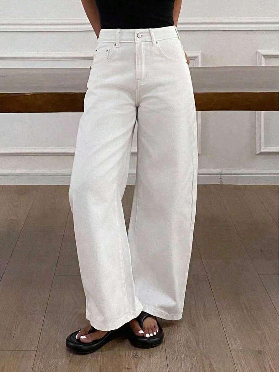 BIAŁE SPODNIE JEANS