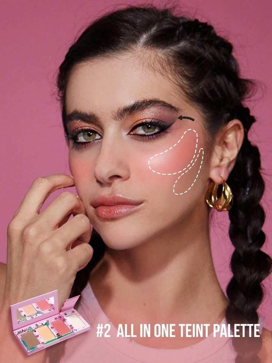 4w1 paleta bronzer róż puder rozświetlacz JETSETTER 