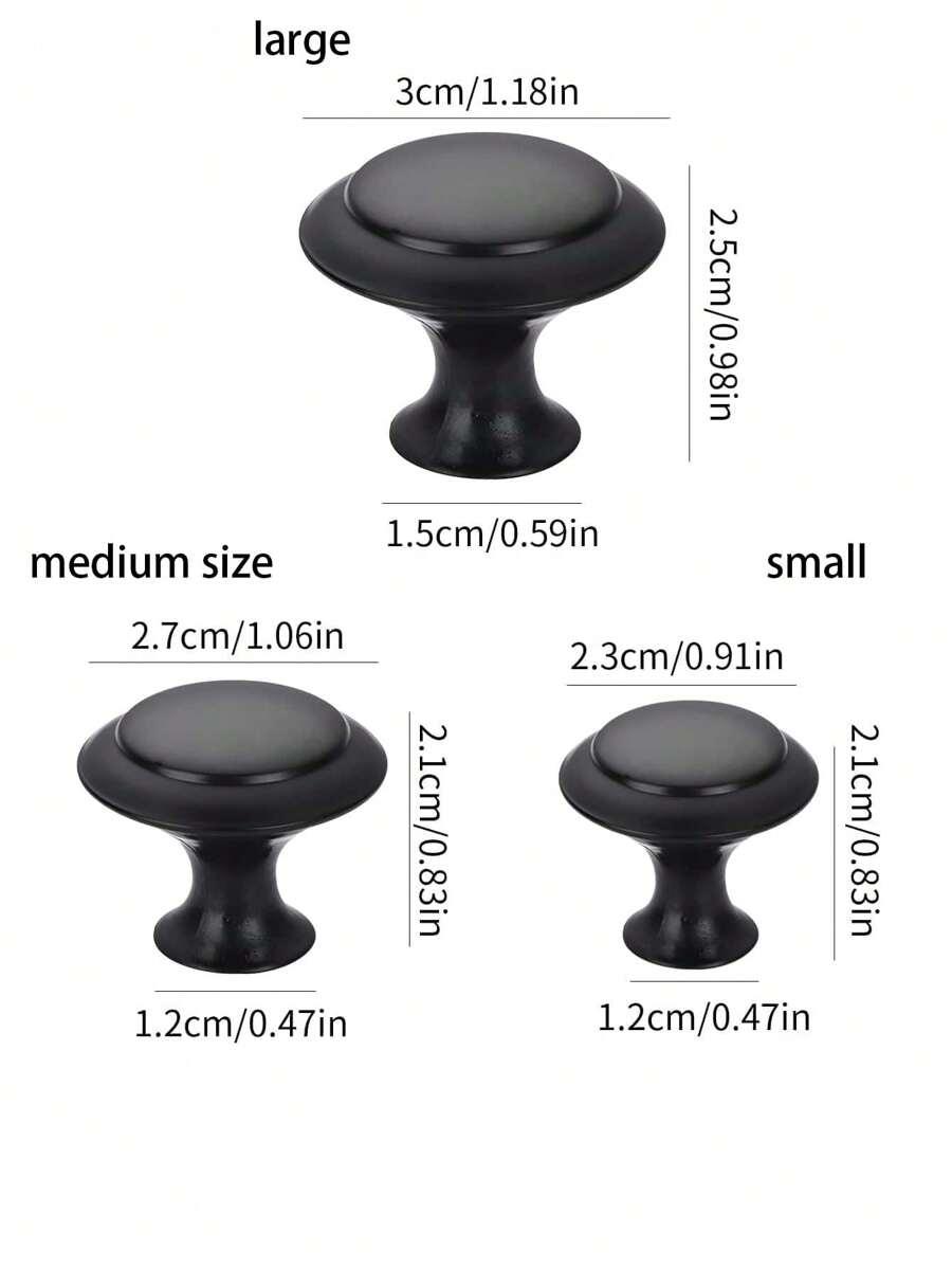 czarne uchwyty gałki do mebli 9-pack
