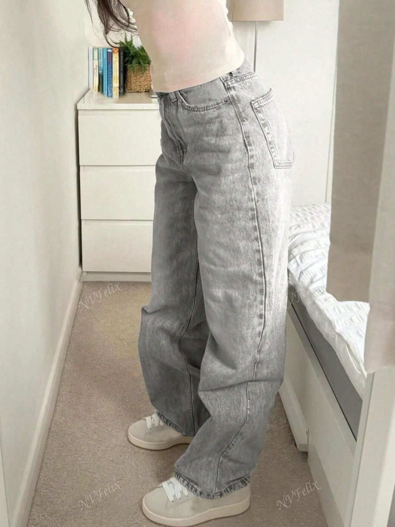 SZARE JEANSY KIESZENIE 