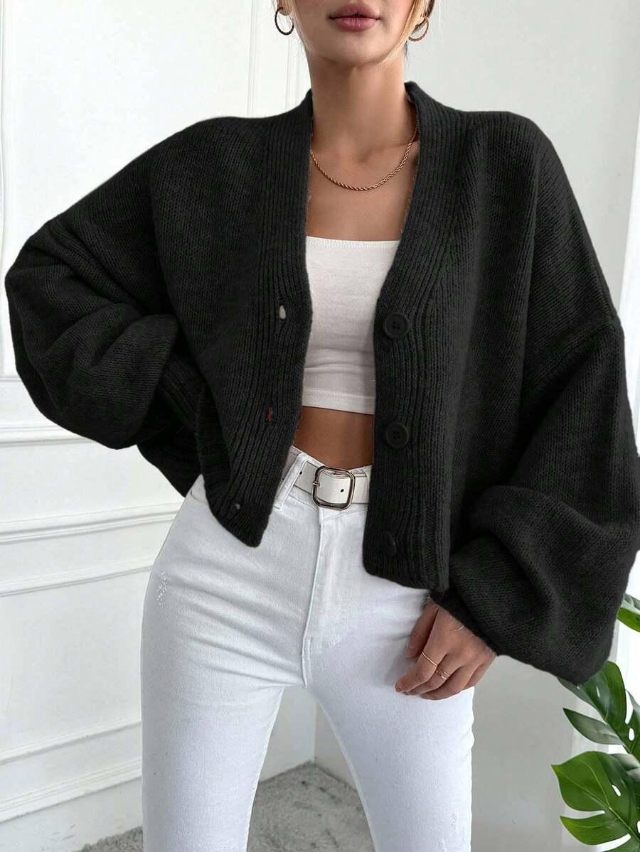 CZARNY SWETER KARDIGAN