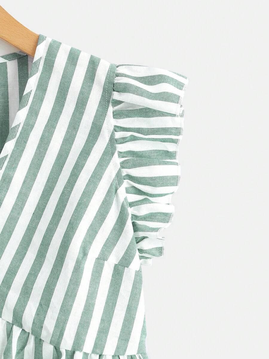 BLUZKA W PASKI V-NECK