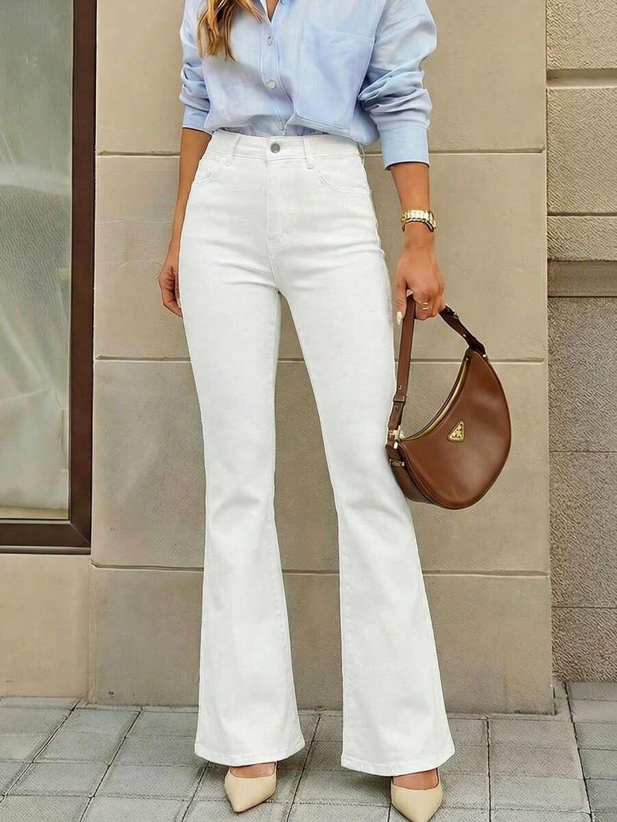 BIAŁE SPODNIE JEANS 