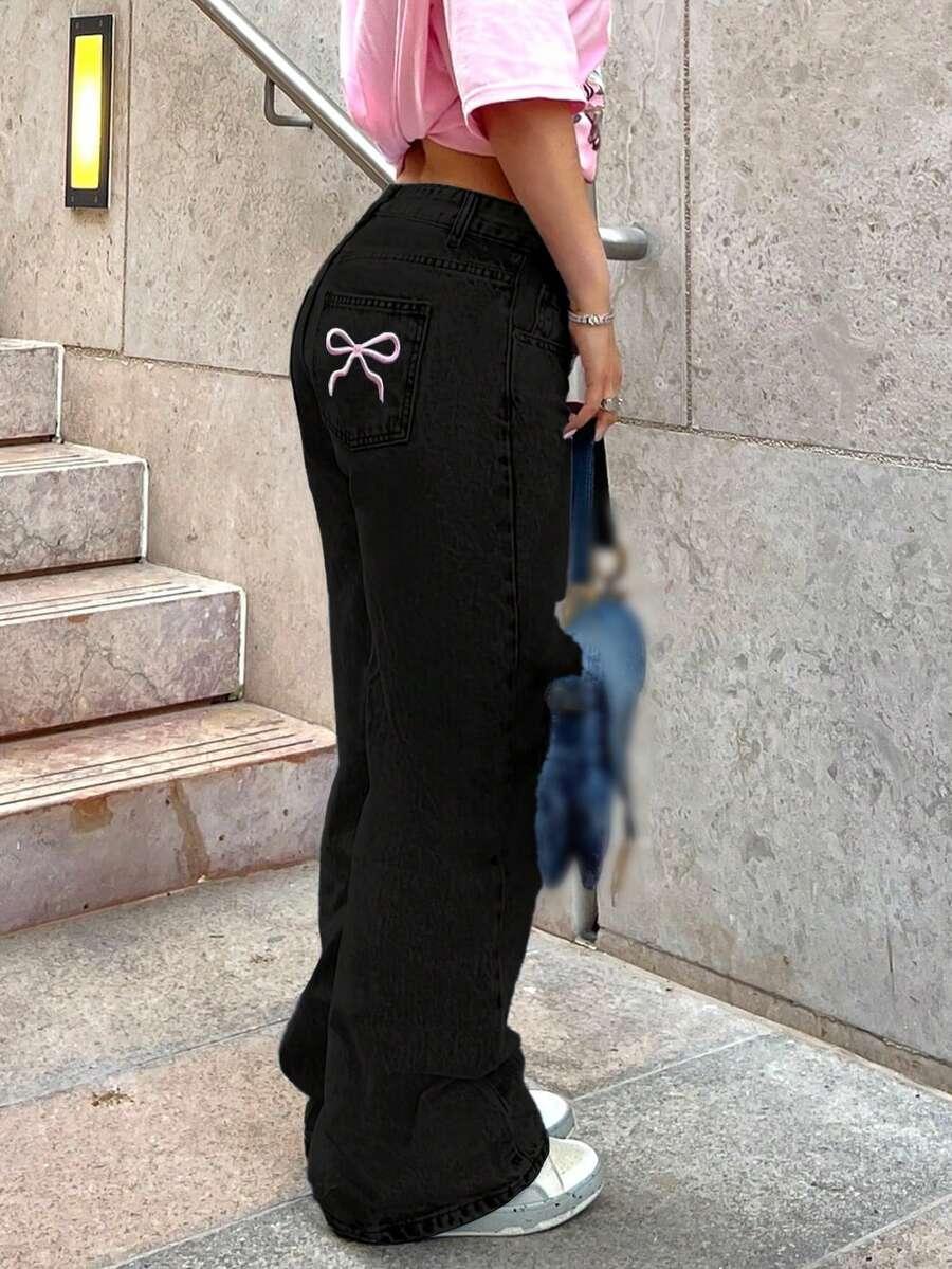 CZARNE SPODNIE JEANS