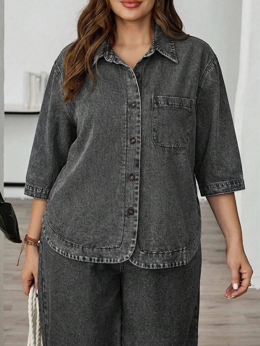 CZARNA KOSZULA JEANS 