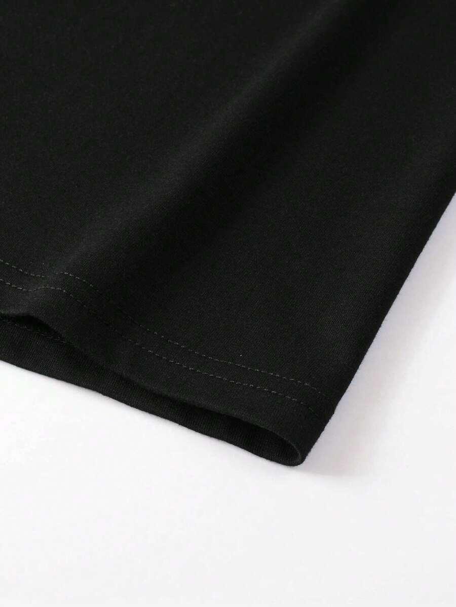 czarny t-shirt nadruk